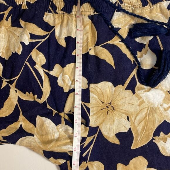 Joie Wide Leg Linen Blend Floral Botanical Elastic Waistband Pockets Beachy L - Picture 10 of 13